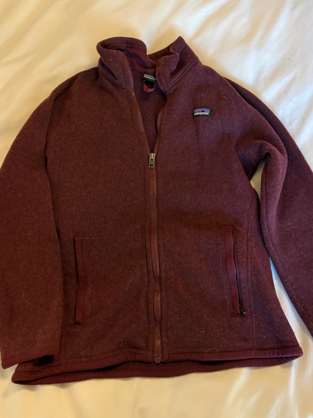 Patagonia Kids Burgundy Full-Zip Fleece Jacket
